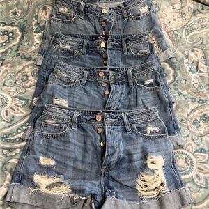 Hollister Blue Distressed Jean Shorts